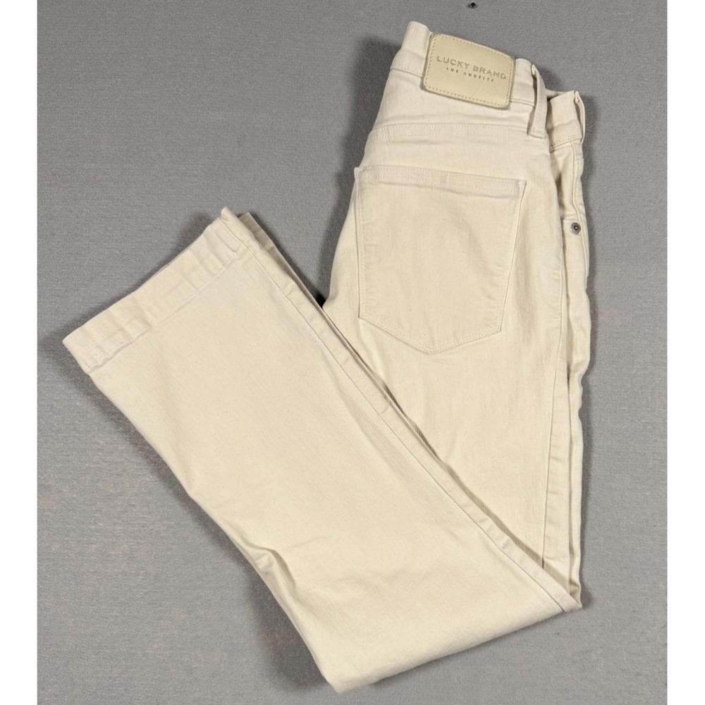 Lucky Brand Women's High Rise Crop Mini Boot Bridgette White Jeans Size 26